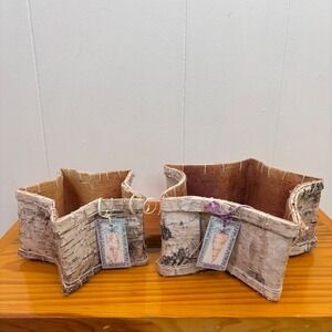 Birch Bark Star Basket Set Rustic Decor Cottagecore by Bunnies by the Bay